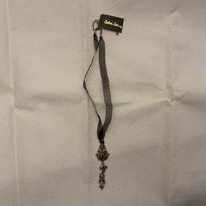 N7/ NWT 17” Cookie Lee Necklace - Australian Crystals on Black Organza Ribbon